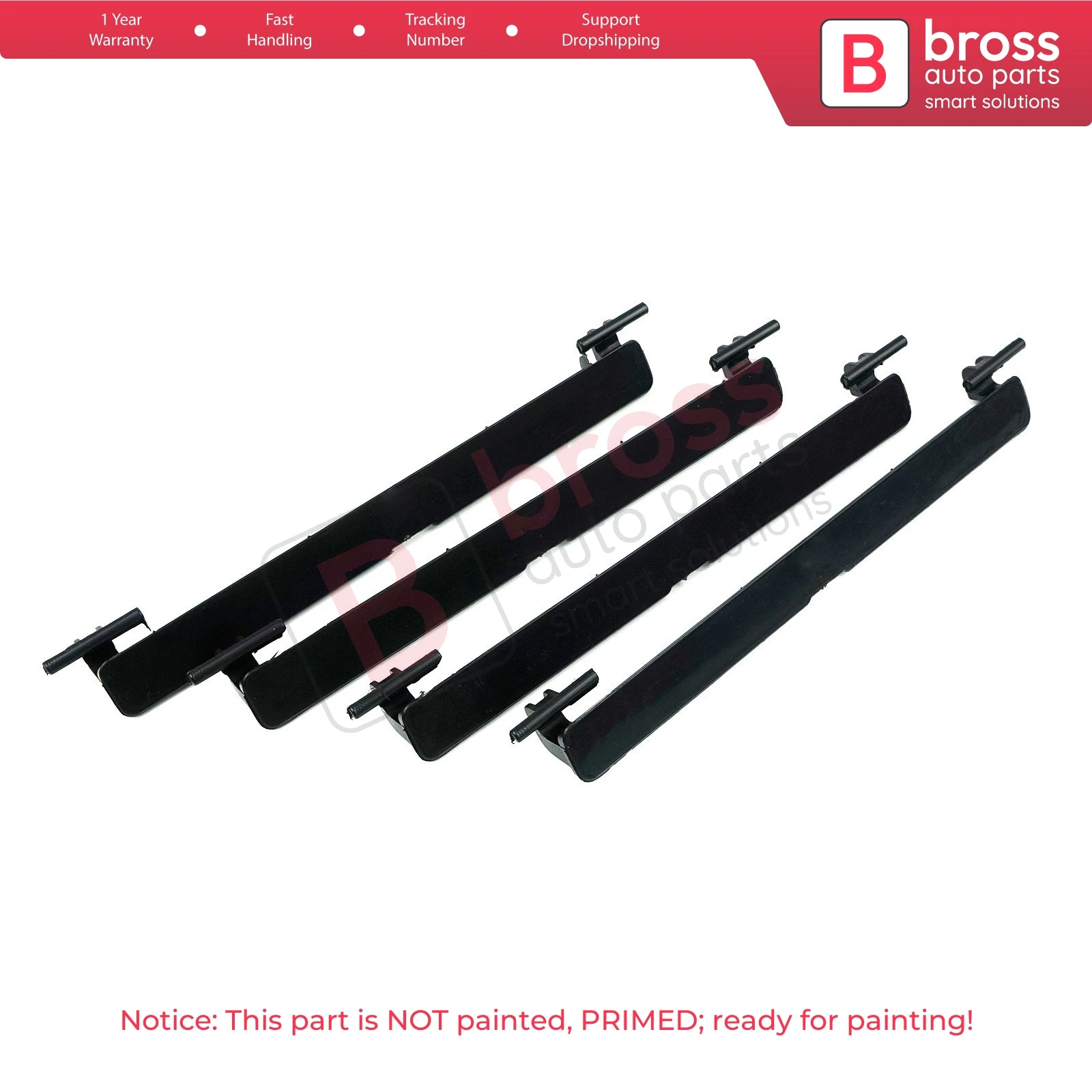 BSR575-1 4x Roof Luggage Rack Carrier Mounting Molding Port Bag Rail Lid Cover Trim 51137274739 for BMW 5 F10 F11 135*13 mm