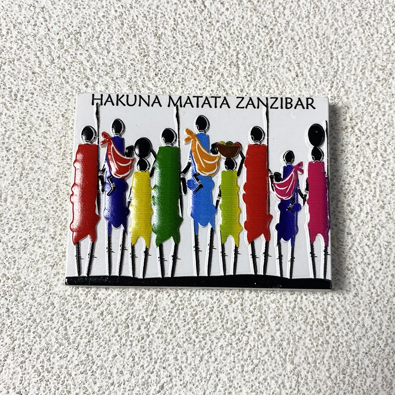 

African Zanzibar Island tourism souvenirs, 3D magnetic refrigerator stickers, kitchen and home decorations, tourism gifts