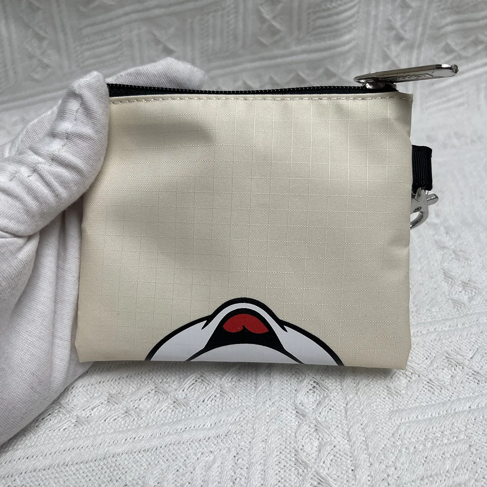 Disney Waterproof Coin Purse Mickey Minnie Mouse Cartoon Print Mini Wallet with Keychain Donald Duck Kawaii Coin Key Storage Bag