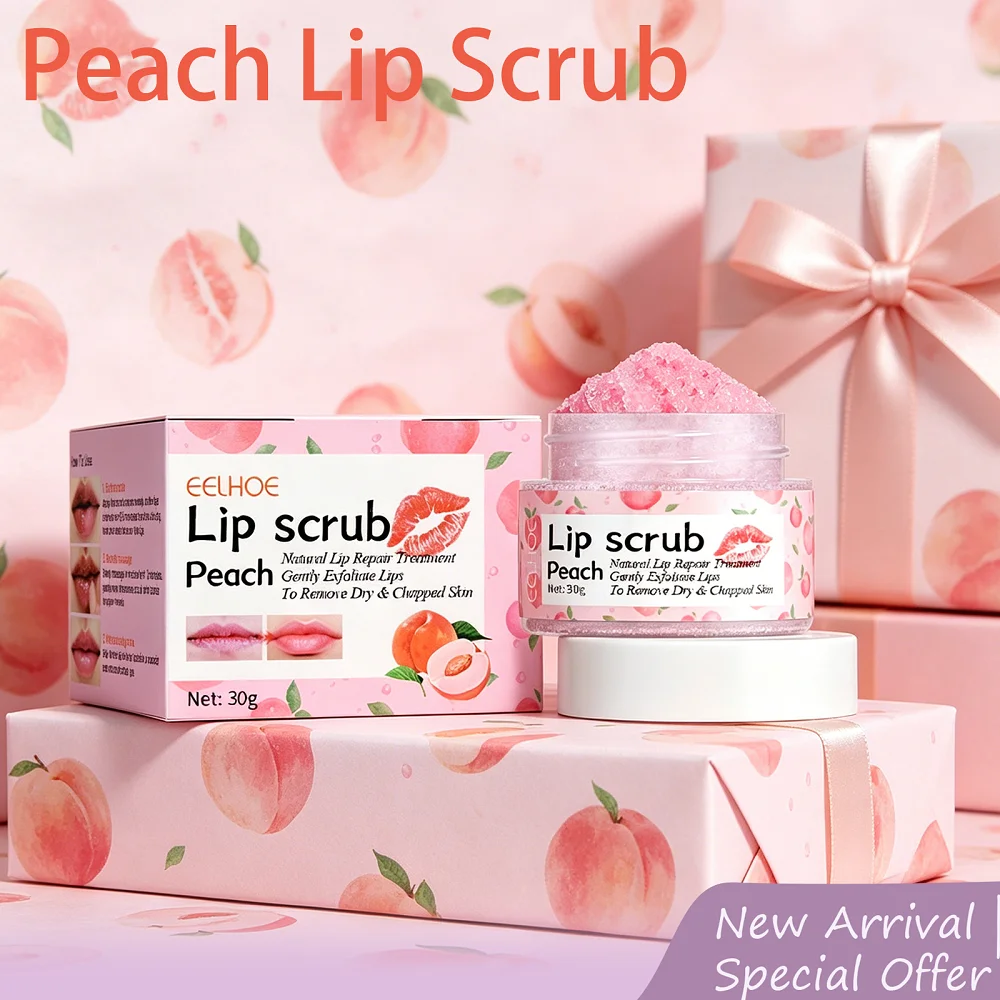 Eelhoe Peach Exfoliating Lip Scrub Dead Skin Removal Effectively Reduce Lip Cracking And Peeling Repair Dark Lip Scrub