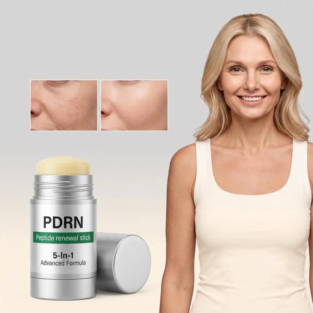 PDRN Peptide Face Stick 30g Moisturizing Facial Balm Smooth Skin Care Portable Hydrating Renewal Stick for Dry Skin