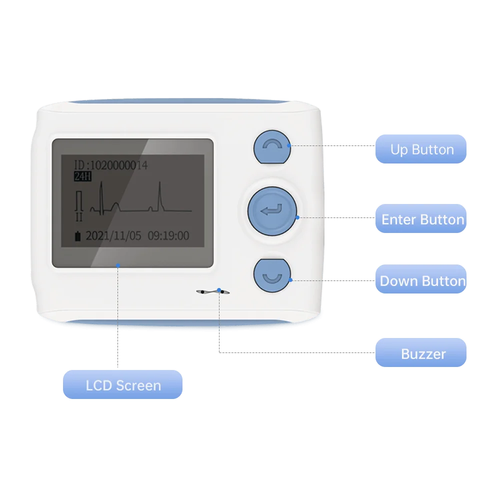 Wellue TH12 12 Lead Holter Recorder With Ai Analysis Intelligently Identifies 25 Heart Abnormalities 24-hour Home Ecg Monitoring