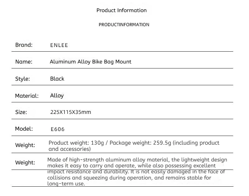 ENLEE leichter Gabelhalter aus Aluminiumlegierung, hochbelastbarer 20KG Lastenträger, Taschen- und Flaschenhalter, geeignet für Fahrradverpackungen. – Detail 3