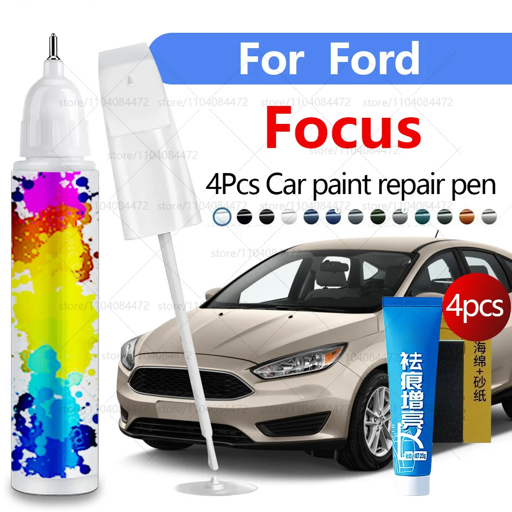 Car Paint Repair Pen For 1998-2025 Ford Focus Paint Scratch Repair Accessories 4PCS White Z2 Black UM Silver 2431 Red PQ Green