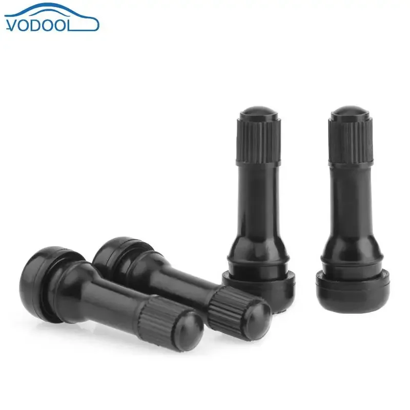 VODOOL 1pc/ 4pcs Black TR438 Snap-in Rubber Tubeless Tire Car Wheel Tyre Valves with Dust Caps Car Accessories