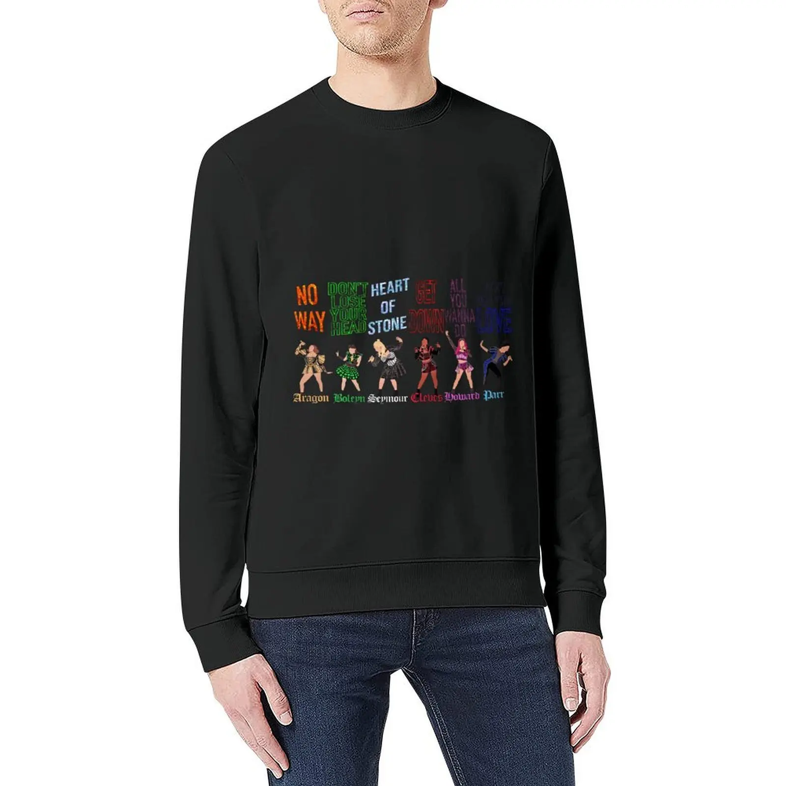 เสื้อสเวตเชิ้ตสไตล์เรโทร Six The Musical ชุดลำลองฤดูใบไม้ร่วงสไตล์เกาหลี ชุดวอร์มผู้ชาย เสื้อสเวตเชิ้ตสำหรับผู้ชาย