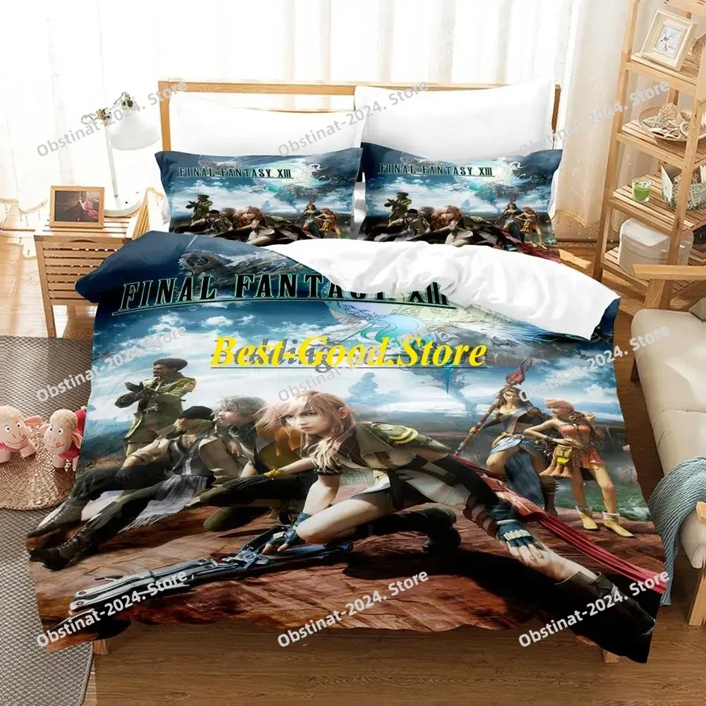 

2023 Final fantasy Bedding Set Single Twin Full Queen King Size Bed Set Aldult Kid Bedroom Duvetcover Sets Anime Bed Sheet Set