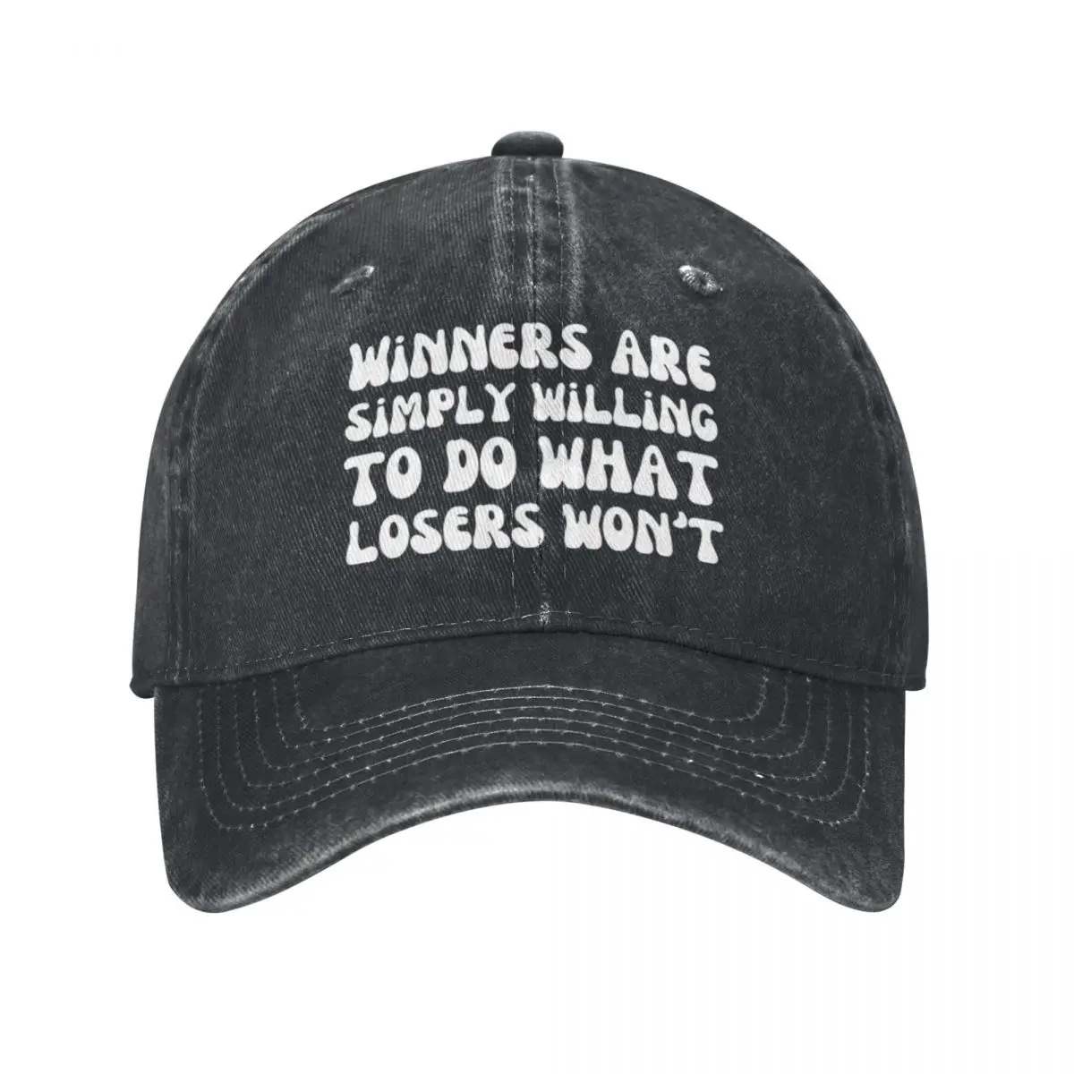 Winners-White Baseball Caps Vintage Denim Washed Headwear Unisex Style Outdoor Running Hats