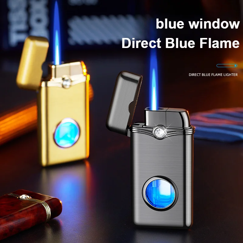 

New Hot Straight Lighter Inflatable Windproof Lighter Home Cigar Cigarette Accessories Men's Lighters Wholesale