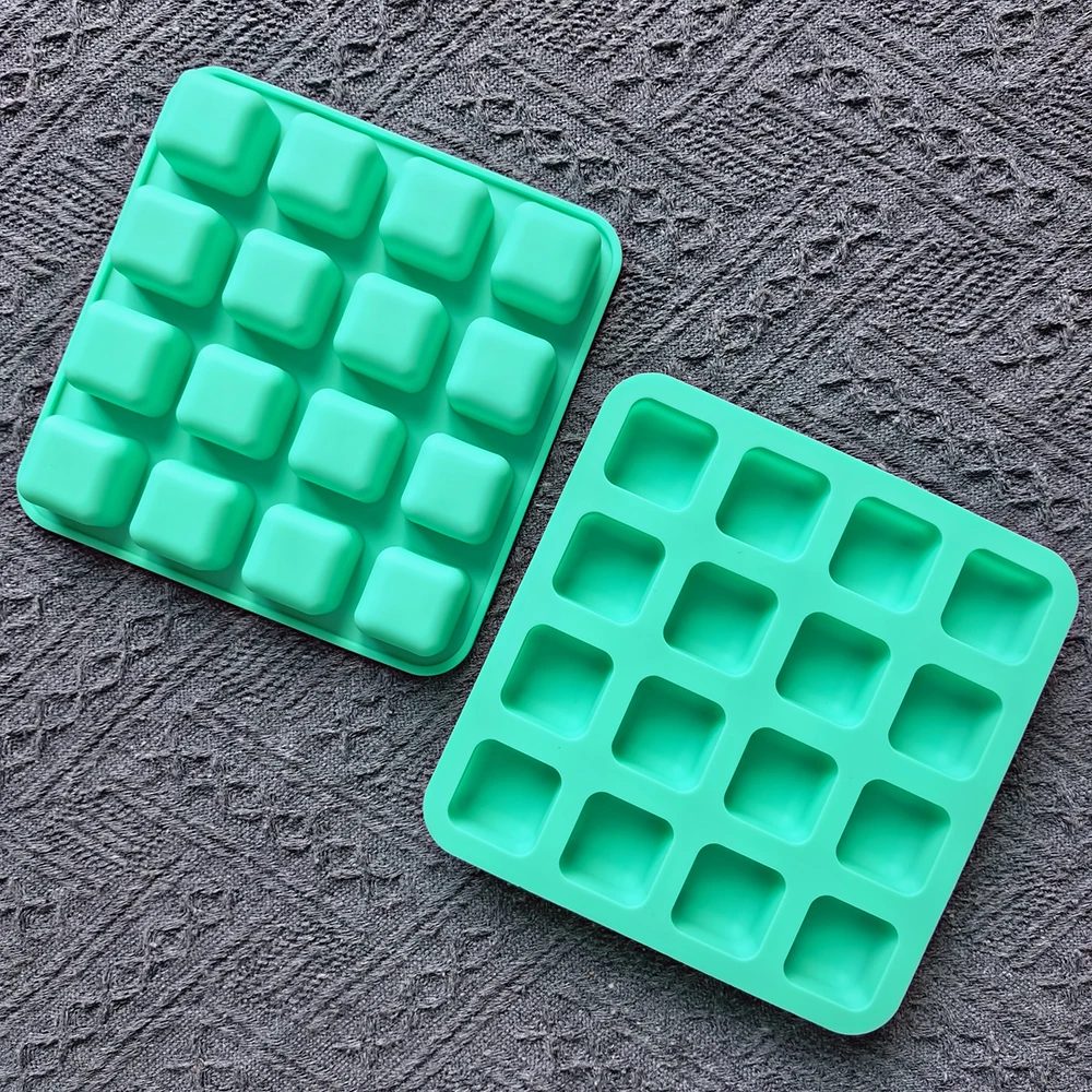 1 قطعة 16 فتحة مربعة الشكل لخبز الشوكولاتة قالب من السيليكون DIY لتزيين كعكة الشوكولاتة والحلوى #5