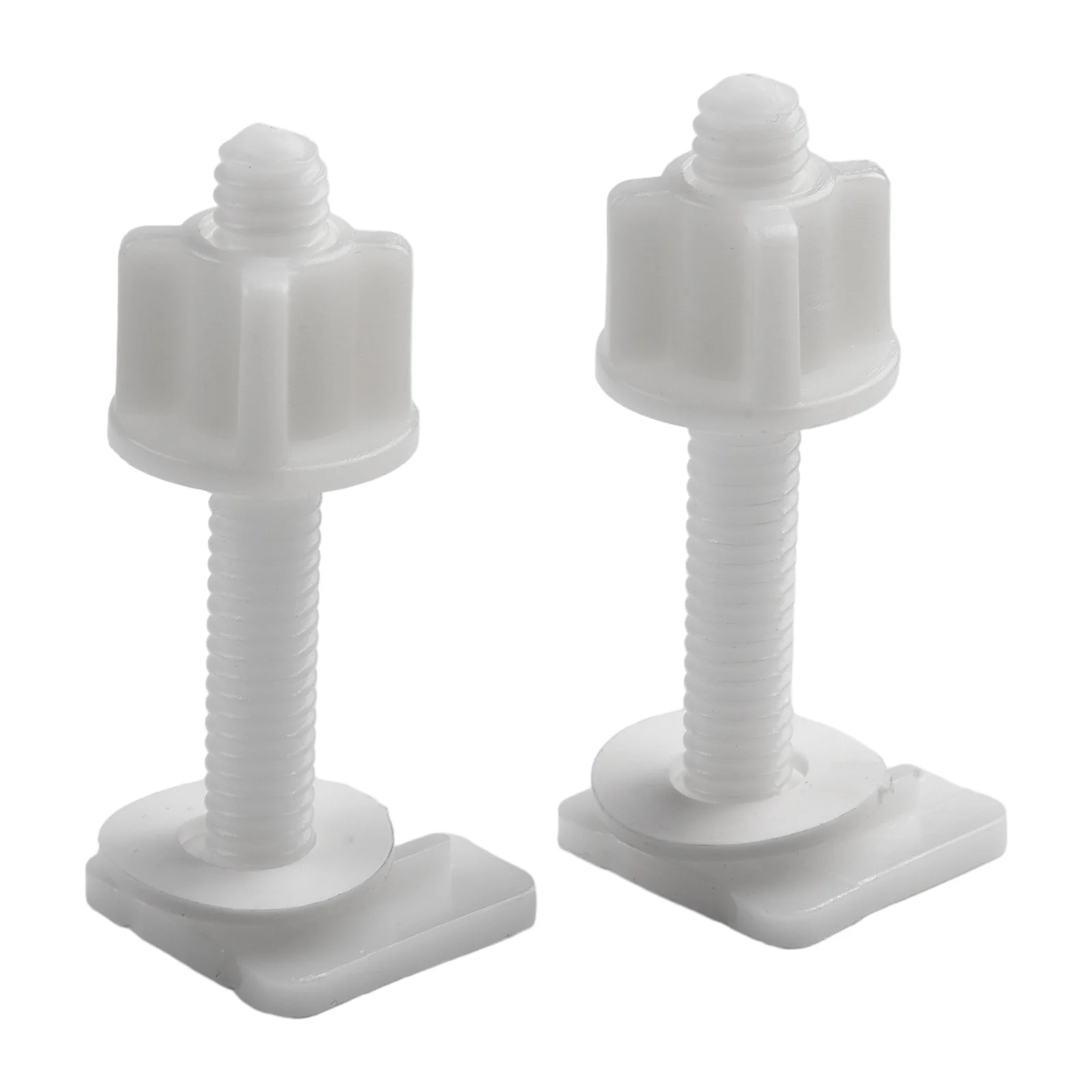 2 Pcs Plastic Toilet Seat Hinge Repair Bolts + Fitting Screws +Washers Kit Accessories Household Replacement 2