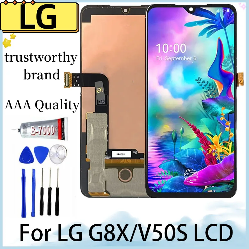 Tested AMOLED/TFT Tested V50S ThinQ LCD For LG G8X V50S LCD Display Screen With Frame For LG G8x LCD Replacement Parts