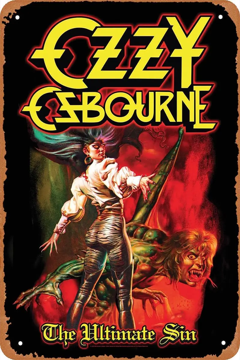 

LICAIXII Vintage Look Metal Sign Ozzy Osbourne Music Poster for Bar Man Cave Office Bedroom Home Wall Art Decor Gift Retro Tin S
