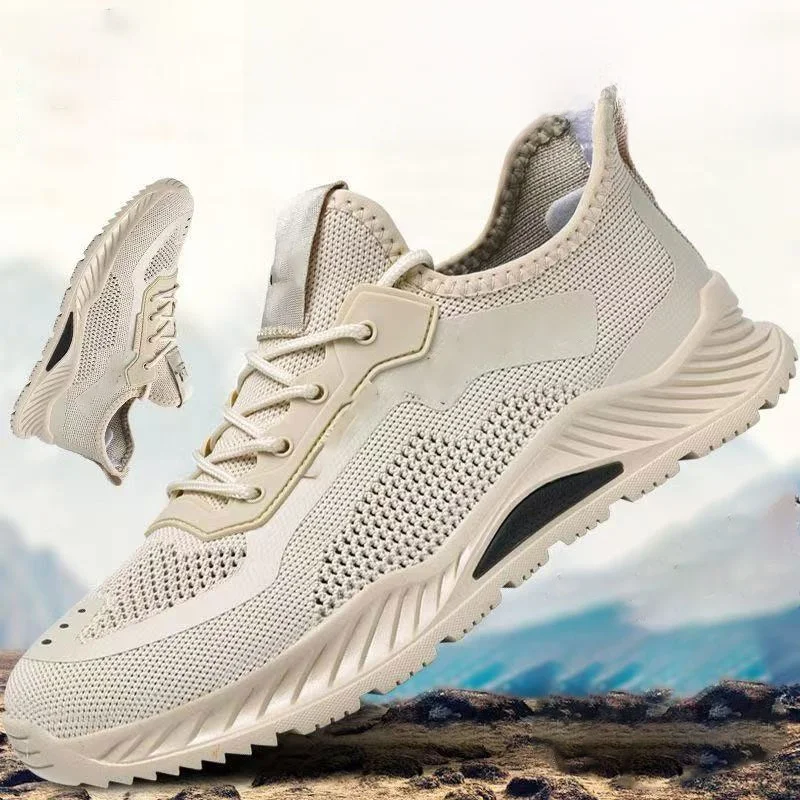 メンズ夏の新スタイル多用途中空メッシュシューズ軽量通気性快適なローヘルプソフトボトムハイキングシューズ