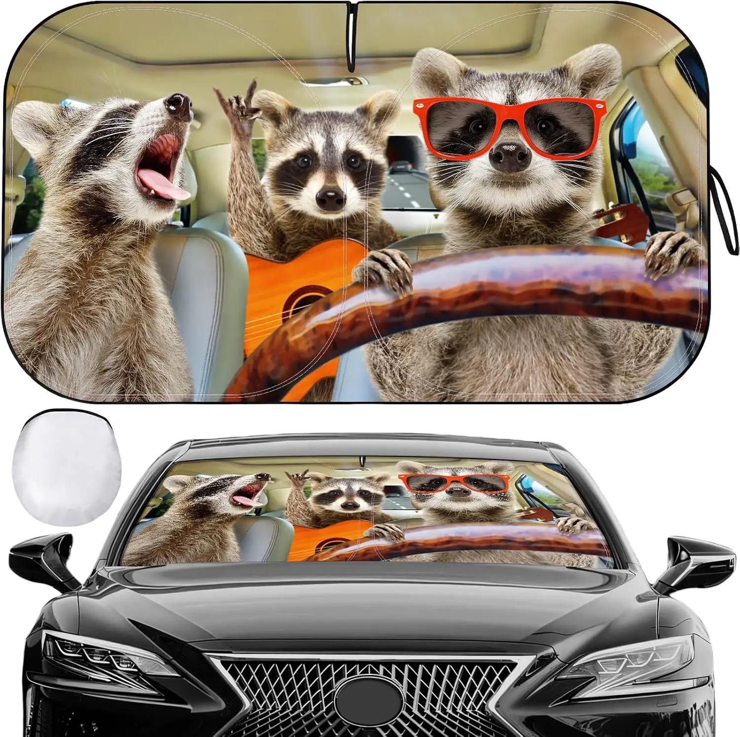 

Car Windshield Sun Shade Foldable Front Window Reflector Sunshade for Car Interior Protection (55.2x31.5 in)