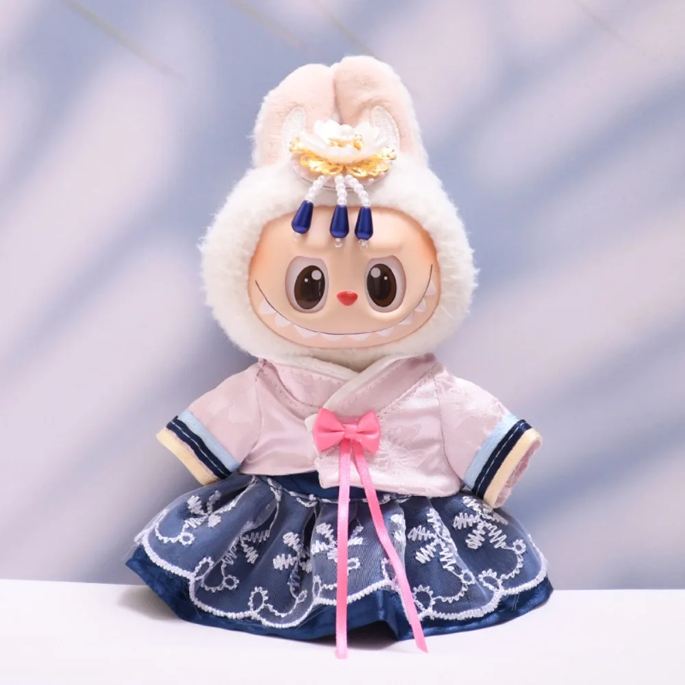 

Одежда для кукол Labubu 15/17 см V1V2V3, аксессуары для кукол, платье с бантом в корейском стиле, платье для переодевания, игровой дом, игры, подарочные игрушки