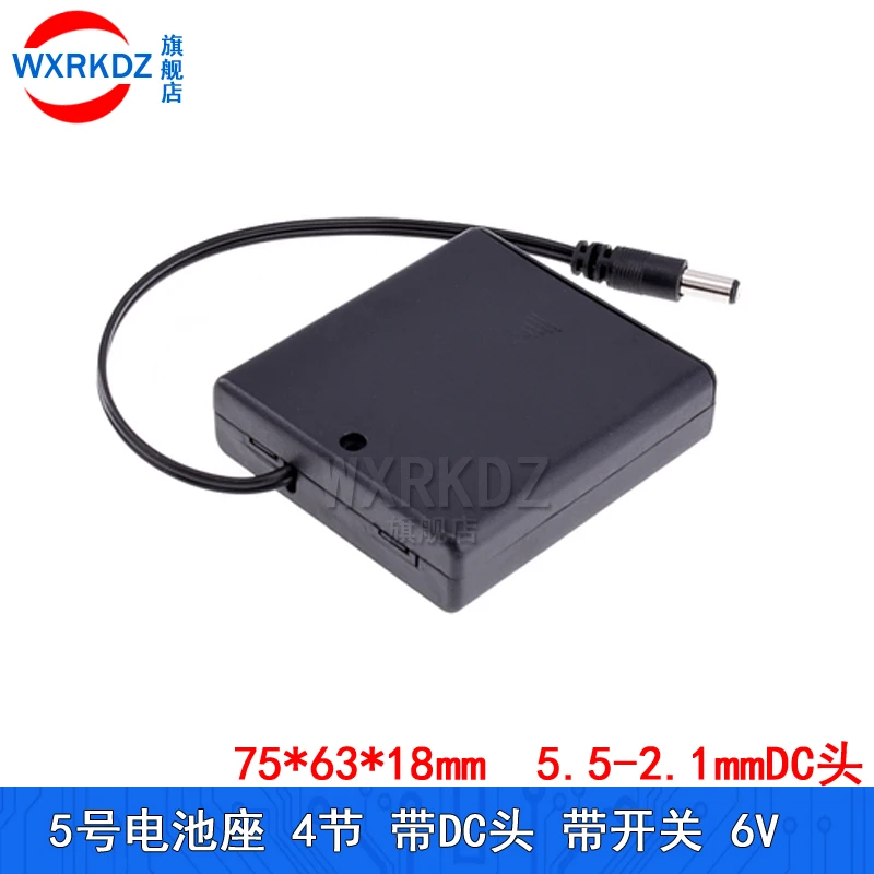AA Battery Box AA Battery Holder With Cover And Switch DC 5.5 * 2.1mm Plug 2/3/4/5/6/8 Slots 3V-12V Battery Standard Container