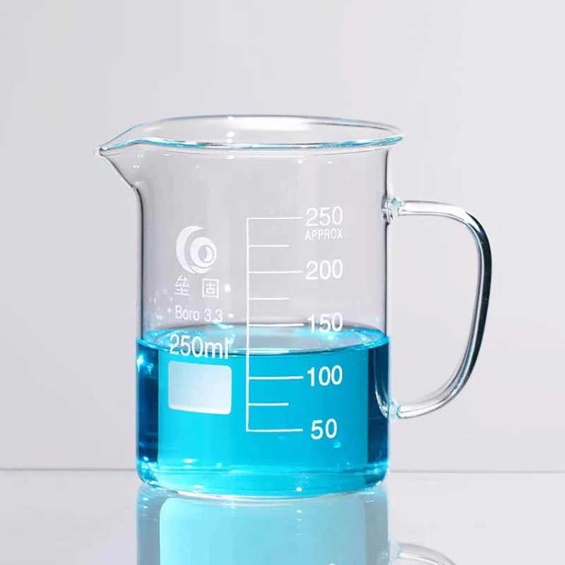 Imagem -02 - Copo de Vidro Borosilicato 50ml a 2000ml 3.3 com Alça de Produtos Vidreiros Graduados de Laboratório