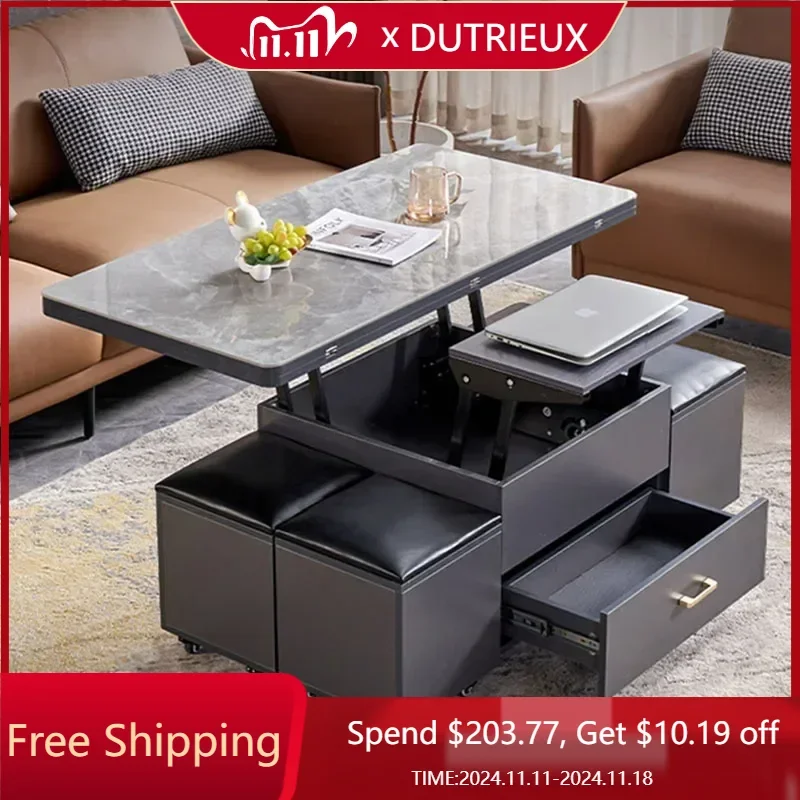 

Multifunction Drawers Simple Coffee Table Modern Lift Top Black Marble Coffee Table Nordic Center Design Mesa Auxiliar Furniture