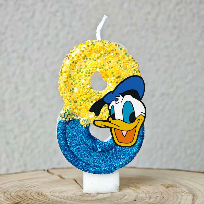 Schattige Donald Duck kaars nummer 0-9 voetbalkaars Donald Duck taartdecoratie jongens verjaardagsfeestje voor kinderen babyshower decoraties