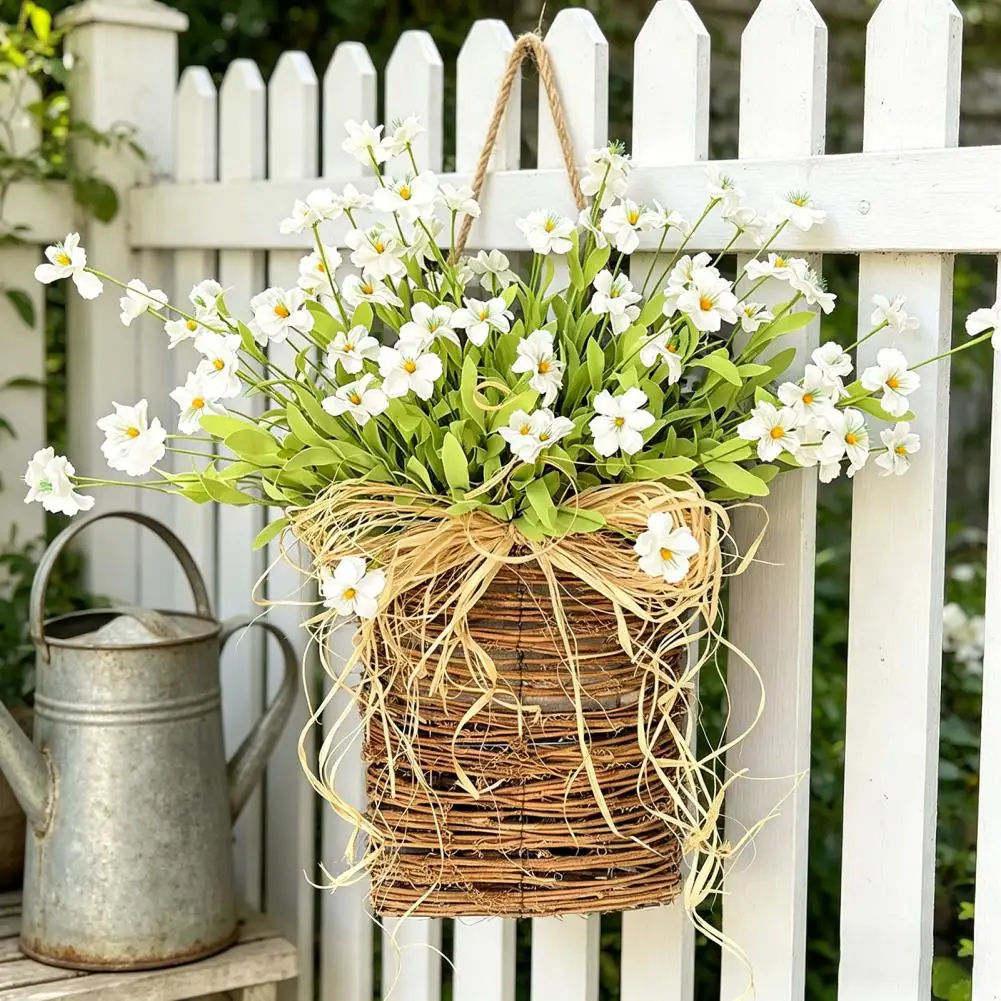 Flat Back Wreath Door Hanger Basket Wreath Spring Summer