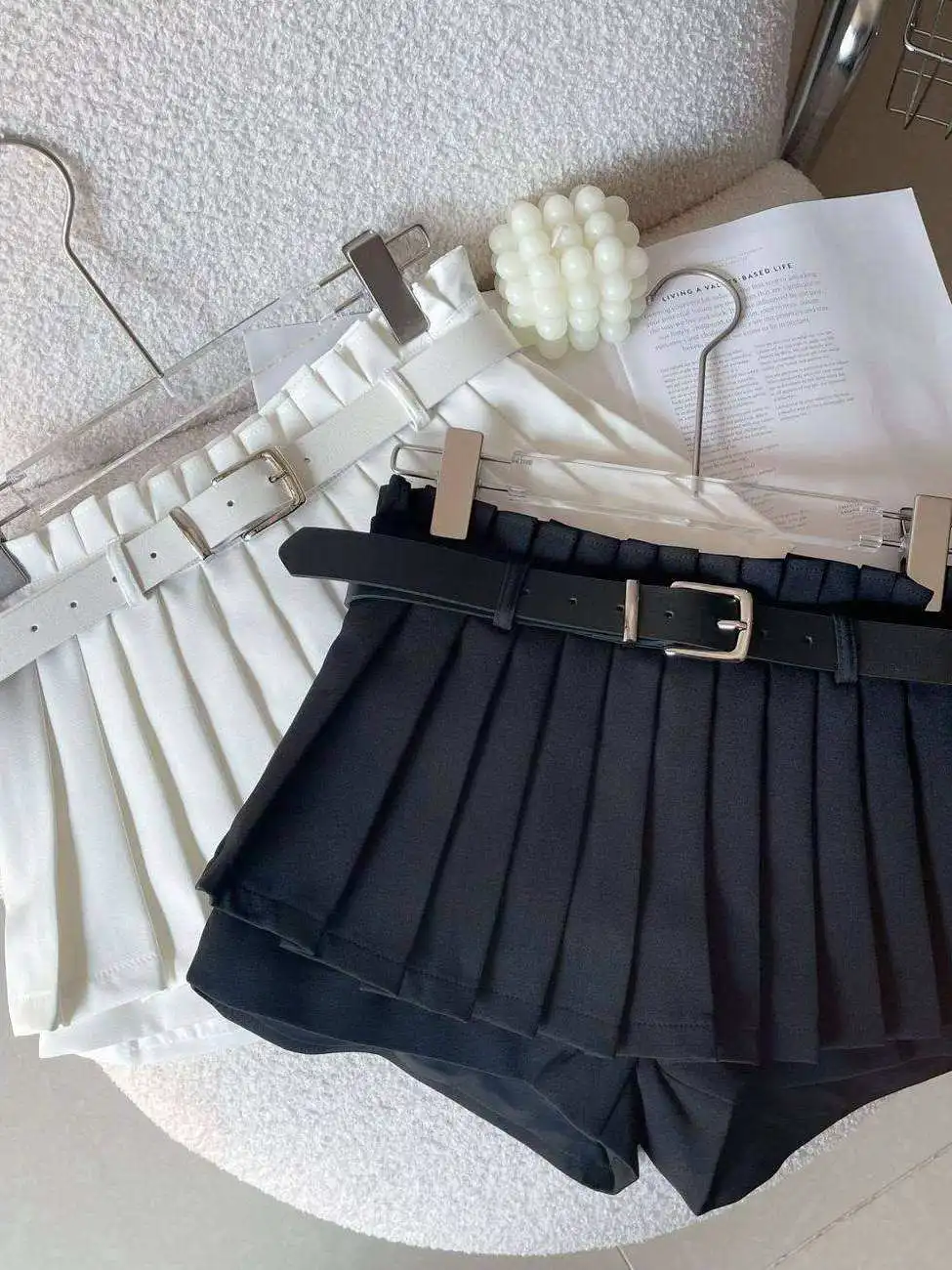 Women's Black Gothic Emo A-line Pleated Skirt Vintage 2000s High Waist Mini Skirts Harajuku Korean Style Y2k Shorts Skirt Summer