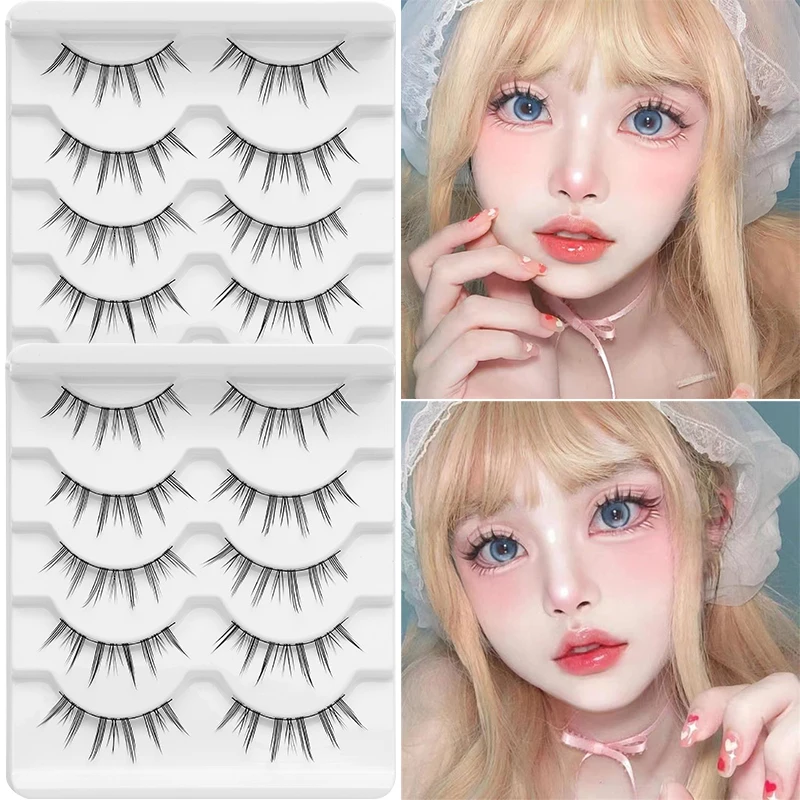 5/7/10 Paar Manga-Wimpern Weiche Natürliche Künstliche Wimpern Lange Fake Anime Wimpern Make-up Handgefertigtes Wimpernverlängerungs-Set – Detail 5