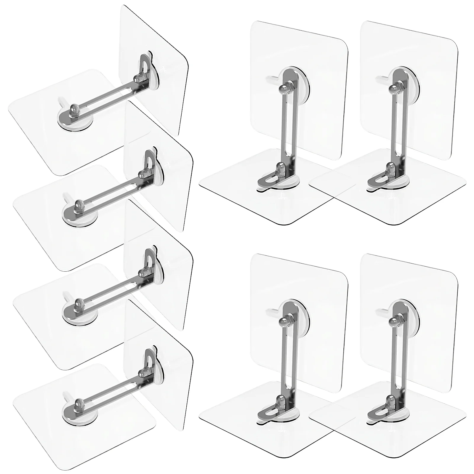 

8 Pcs Anti Fall Stainless Steel Adhesive Furniture Wall Anchors Baby Proofing Bookshelf Tip Fixing Tools Safe Kids No