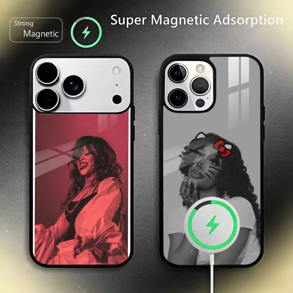 

Singer-R-Rihanna For IPhone17 16 15 14 13 12 11 Plus Pro Max Plus Wireless Charger Phone Case