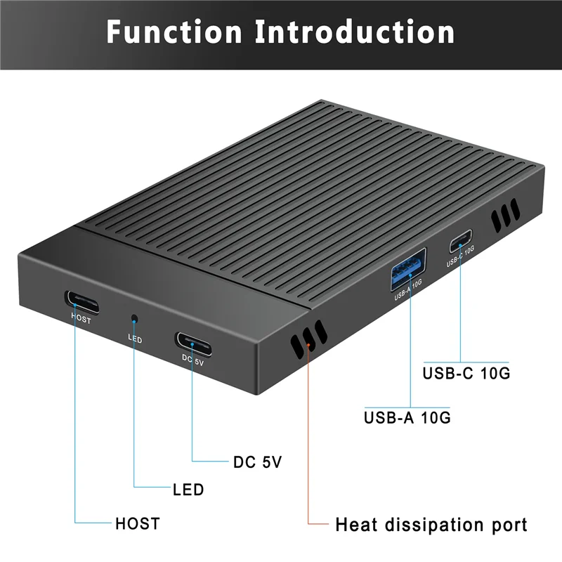 

Classic-HDD Enclosure M.2 Nvme Dual Bay HDD Enclosure Gen2 10Gbps HUB Docking Station HDD Accessories