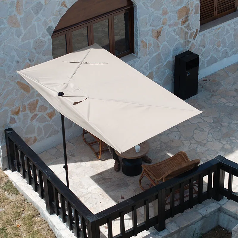 Height adjustable large heightened half umbrella, waterproof and sunscreen parasol, balcony umbrella against the wall