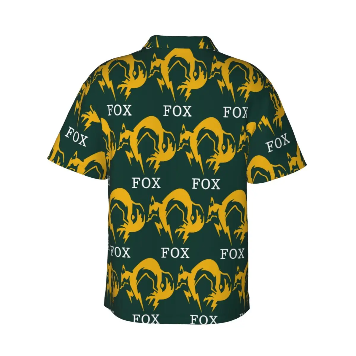 Metal Gear Solid Fox Men's Shirts Hawaiian Short Sleeve Shirt Funny Lapel Tops for Summer Beach