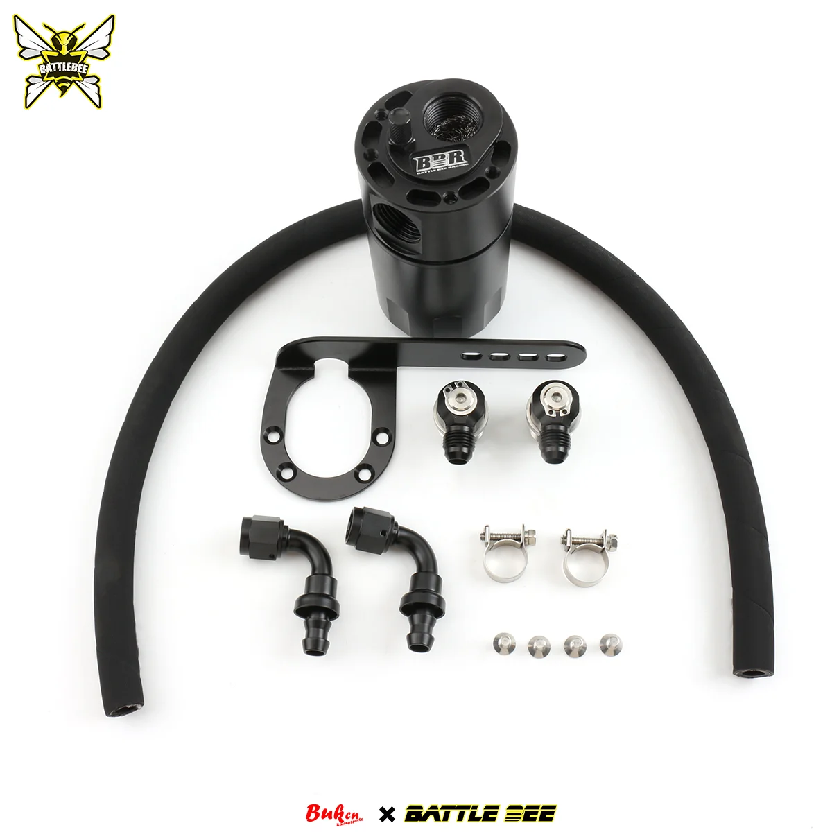 Baffled Racing Oil Catch Can Tank Reservoir with Air Filter Aluminum Alloy Auto Engine Parts For Honda Civic Type R FK8 FL5