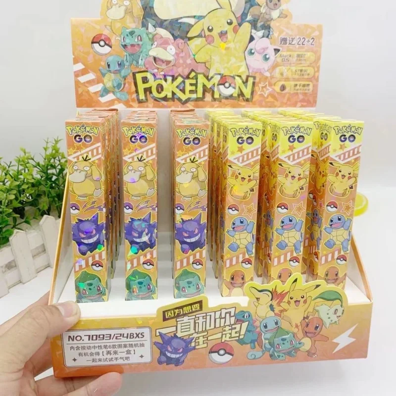 24-ピース-ロット漫画ポケモンプレスゲルペンかわいい-05-ミリメートル黒インク署名ペンプロモーションギフト学用品