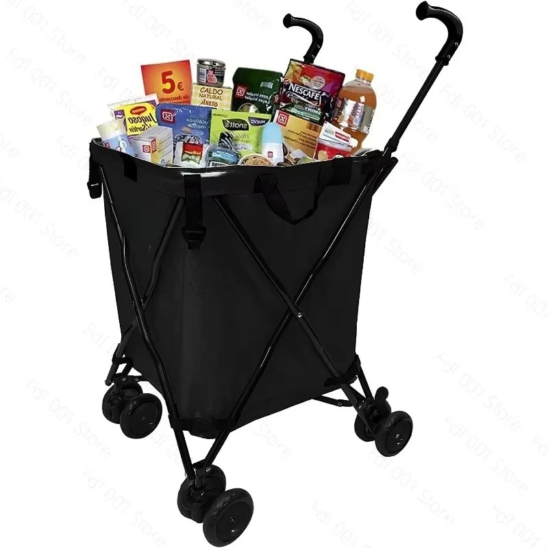 Shopping Cart Foldable Trolley Multifunctional Pickup Express Moped Home Shopping Cart Storage