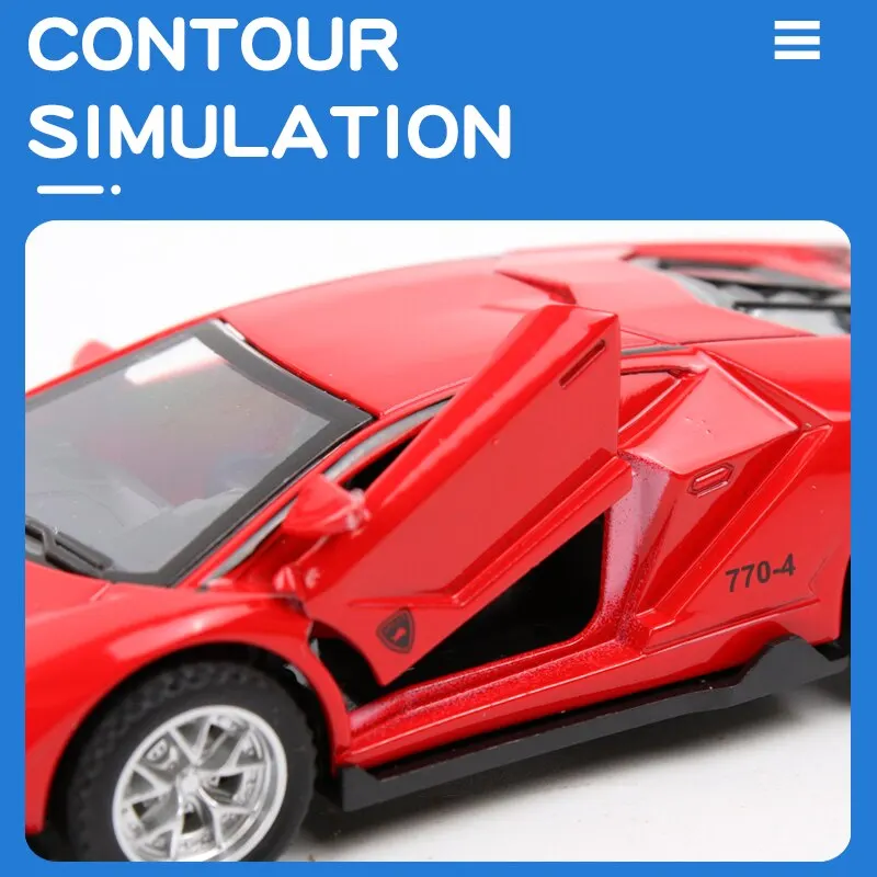 Auto sportiva in lega giocattolo Super Sports Car porta scorrevole struttura auto retrattile modello bambini giocattolo ragazzo regalo