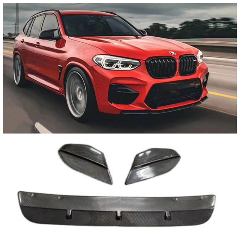 For BMW F97 F98 X3M X4M 2018-2023 High Quality ABS Carbon Fiber Bumper Front Lip Diffuser Spoiler Protector Cover