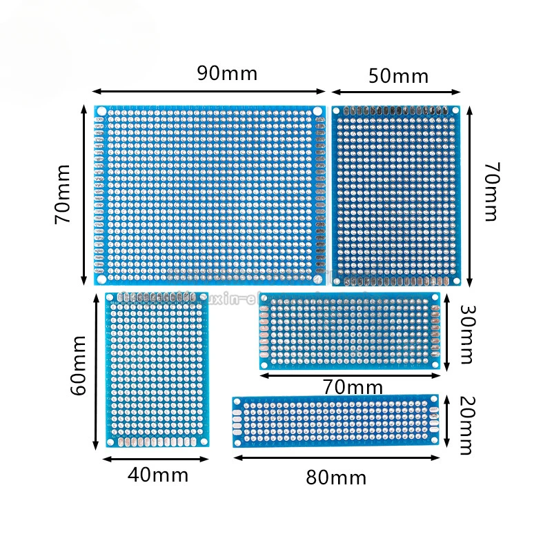 20Pcs Double Sided PCB Boards 2X8 3X7 4X6 5X7cm PCB Prototype Board Kit Printed Circuit Universal for DIY Soldering Project