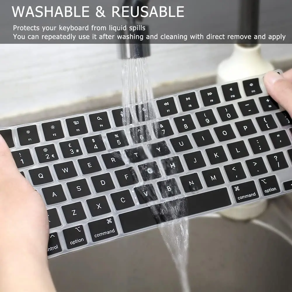 لملصقات لوحة المفاتيح الأمريكية، واقي رفيع للغاية لجهاز MacBook Air13.6 "15" M4 M3 M2، MacBook Pro 14 "16" M4 M3 M2 M1 Pro Max