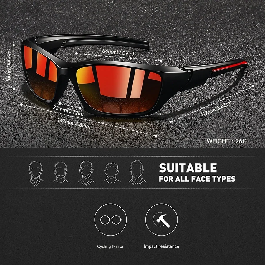 Fashion Vintage Fishing Cycling Eyewear Sports Sunglasses Men Women Running Mountaineering Sport Man Sun Glasses