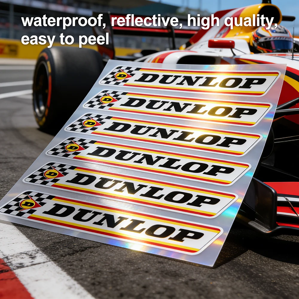 

For DUNLOP Stickers Moto Sticker Auto Body Bumper Windows Motorcycle Laptop Walls Vinyl Decal Car Tuning Accessories