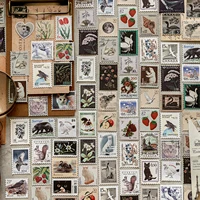 Chaoyu 100-piece stamp sticker set, high aesthetic value, vintage plant and animal decorative small patterns, DIY materials for notebooks and phone cases 2