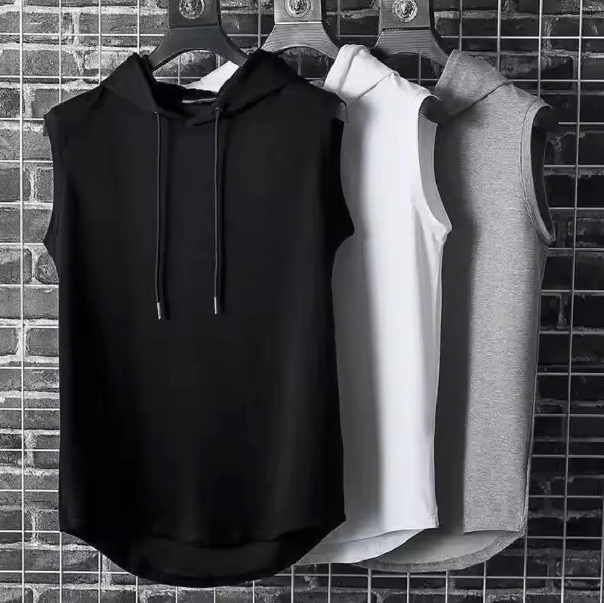Color sólido 2025, nuevas camisetas sin mangas para hombre, camisetas sin mangas para hombre, chalecos con capucha para hombre, camisetas sin mangas de Hip Hop para hombre