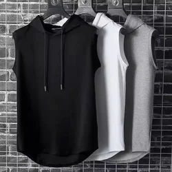Solid Color 2025 Brand New Men's Tank Tops Vest Sleeveless Tees For Male Hooded Man Vests Tops Hip Hop Men Tank Top T shirt