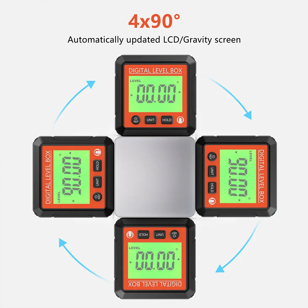 

Digital Angle Leveler Professional Level Protractor Portable for Woodworking Tire Assembly Machine Positioning Backlit LCD