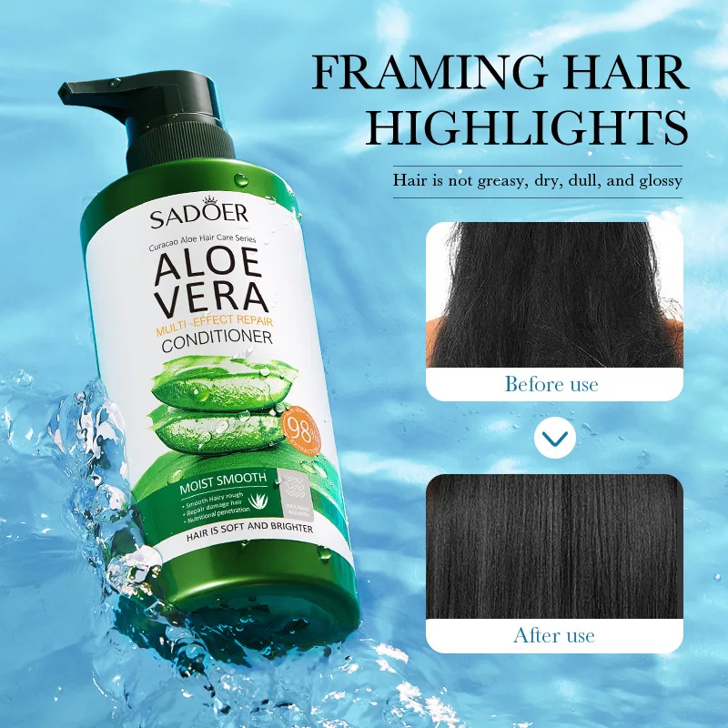 

500ml Aloe Vera Hair Conditioner Multi-Effect Improves Frizz Smooth Moisturizing Repair Damage Hair Scalp Care Hair Treatment