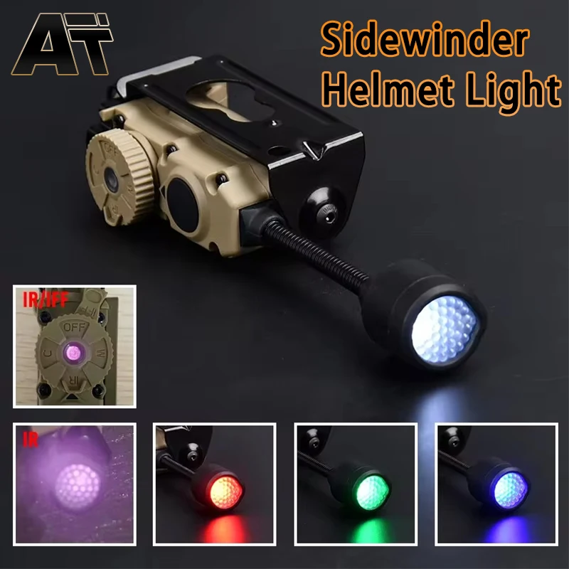 

Tactical Sidewinder Head Lamp Helmet Strobe Light Red Green Blue White IR Light LED Strobe IFF Outdoor Hunting Auxiliary Lightin