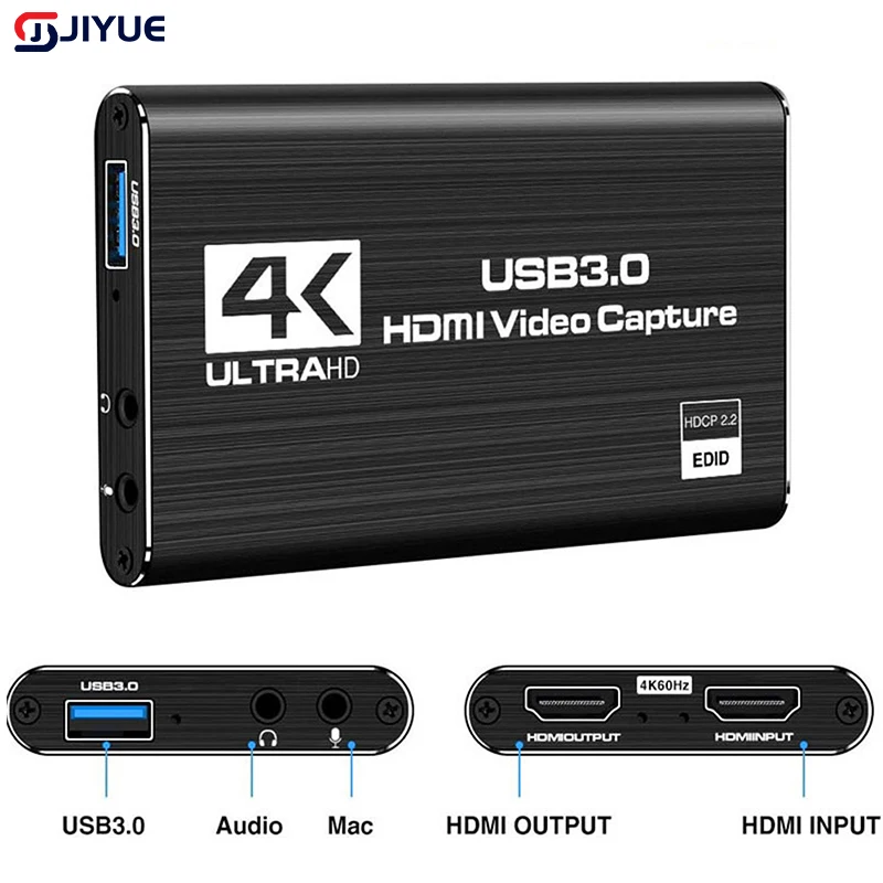 USB3.0 4K HDMI-Compatible Video Capture Card 1080P HD Camera Recording Box HDMI-compatible To PC Live Streaming Grabber Recorder