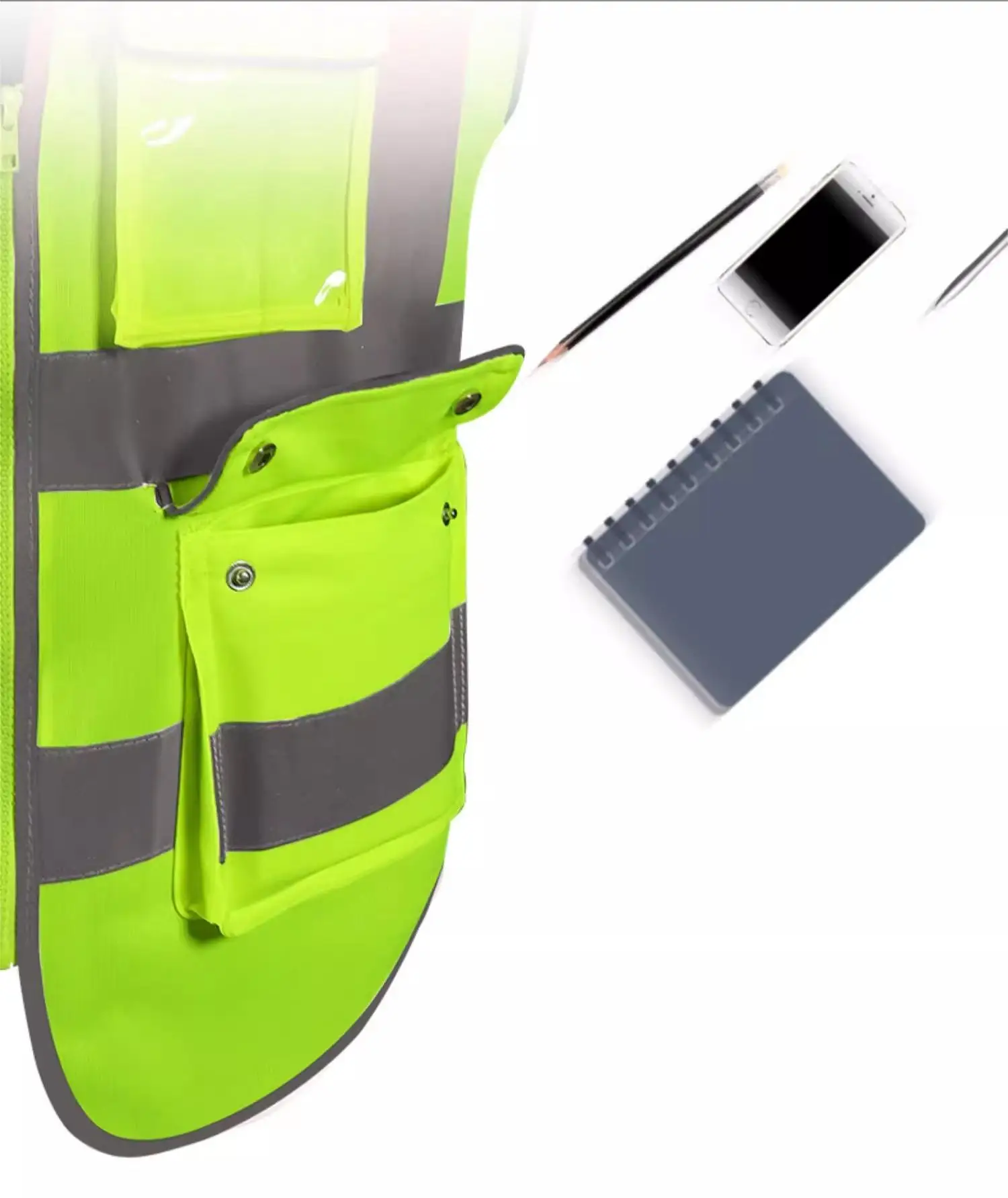 Reflective safety vest construction vest traffic riding multiple pockets reflective vest