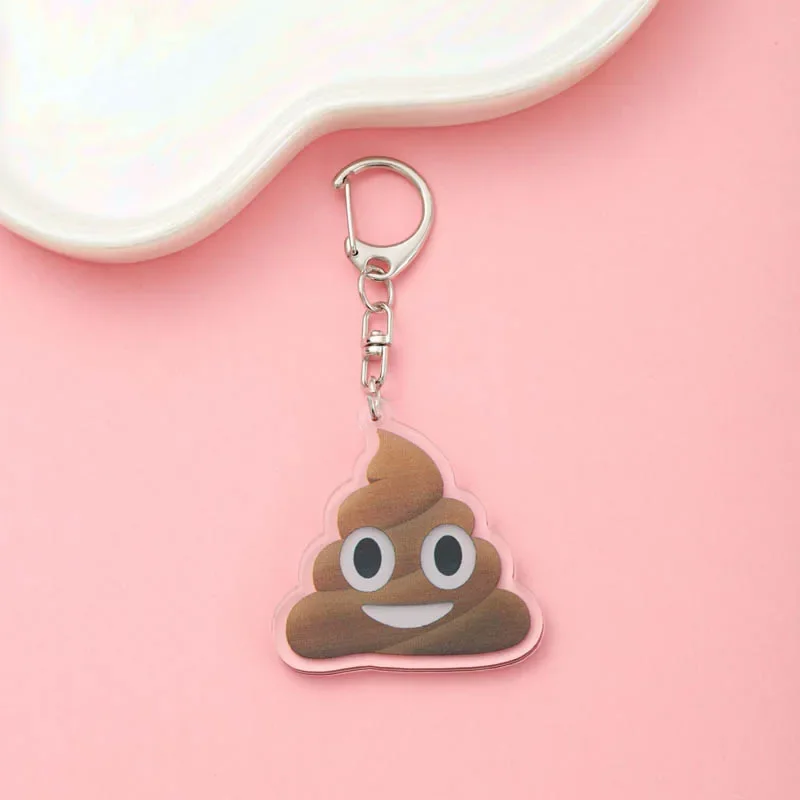 Emoji Super Cute Interesting Emoticon Acrylic keychain accessaries Cartoon Bag Pendant Charm Funny Keyring Friends Fans Gifts